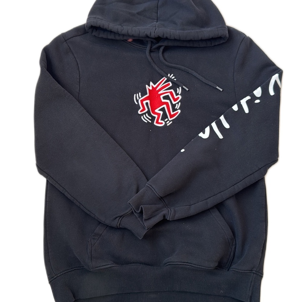 H&M Black Hoodie with Red Graphic